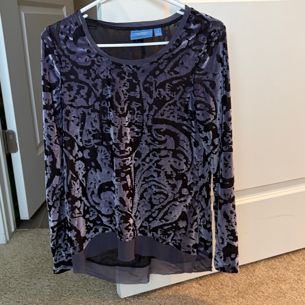 Simply Vera Vera Wang Purple and Black Top